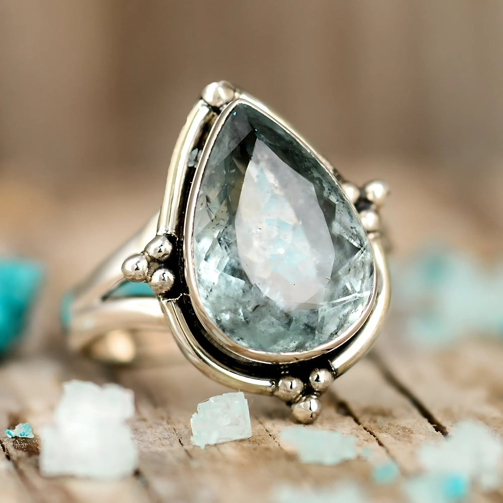 Radiant Colorful Gemstone Mosaic Ring