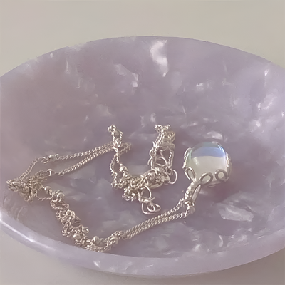 Moonstone Necklace - Round Cut Pendant
