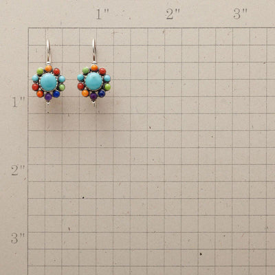 Vibrant Turquoise Circle Earrings
