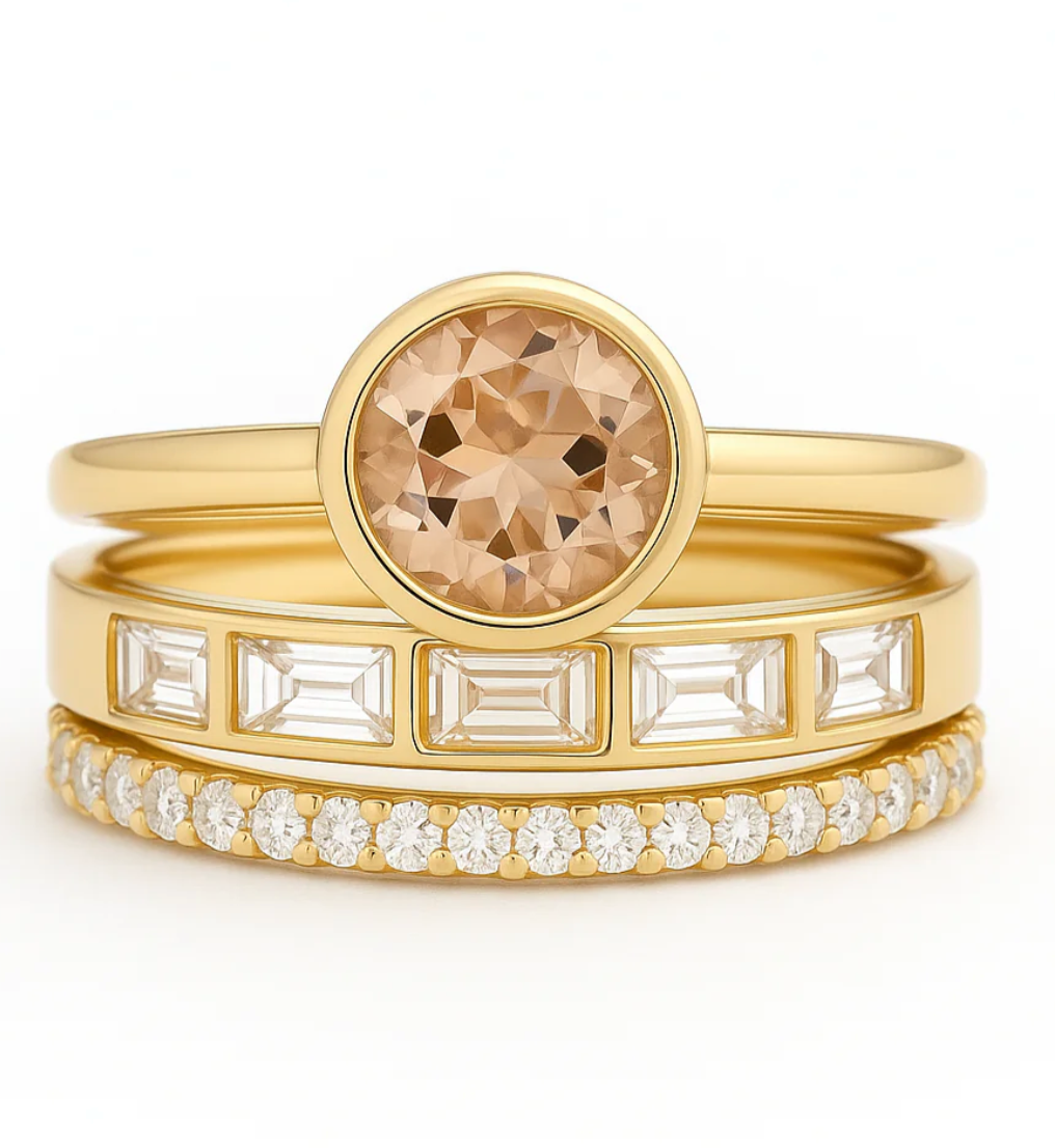 Elegant Crystal Gold Ring