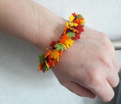 Autumn Maple Leaf Charm Bracelet