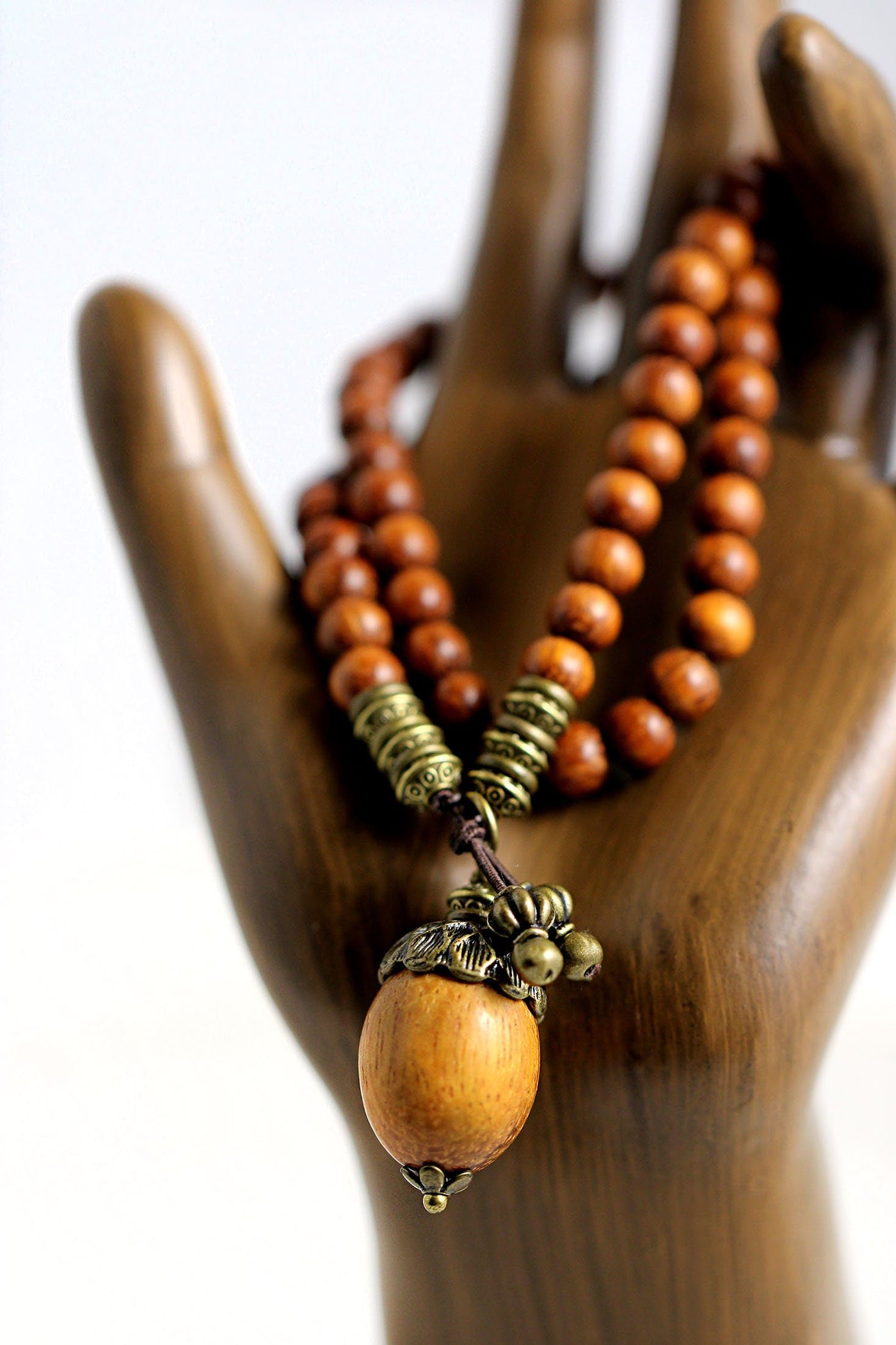 Acorn Double Wrap Wood Stretch Bracelet