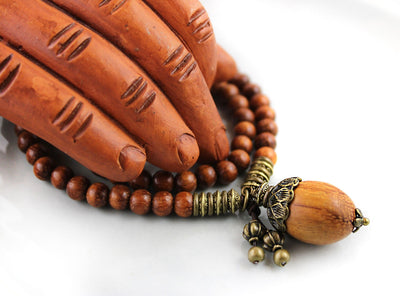 Acorn Double Wrap Wood Stretch Bracelet