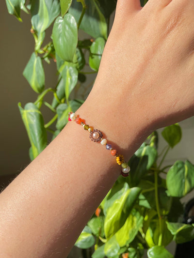 Clementine Fall Flower Beaded Bracelet