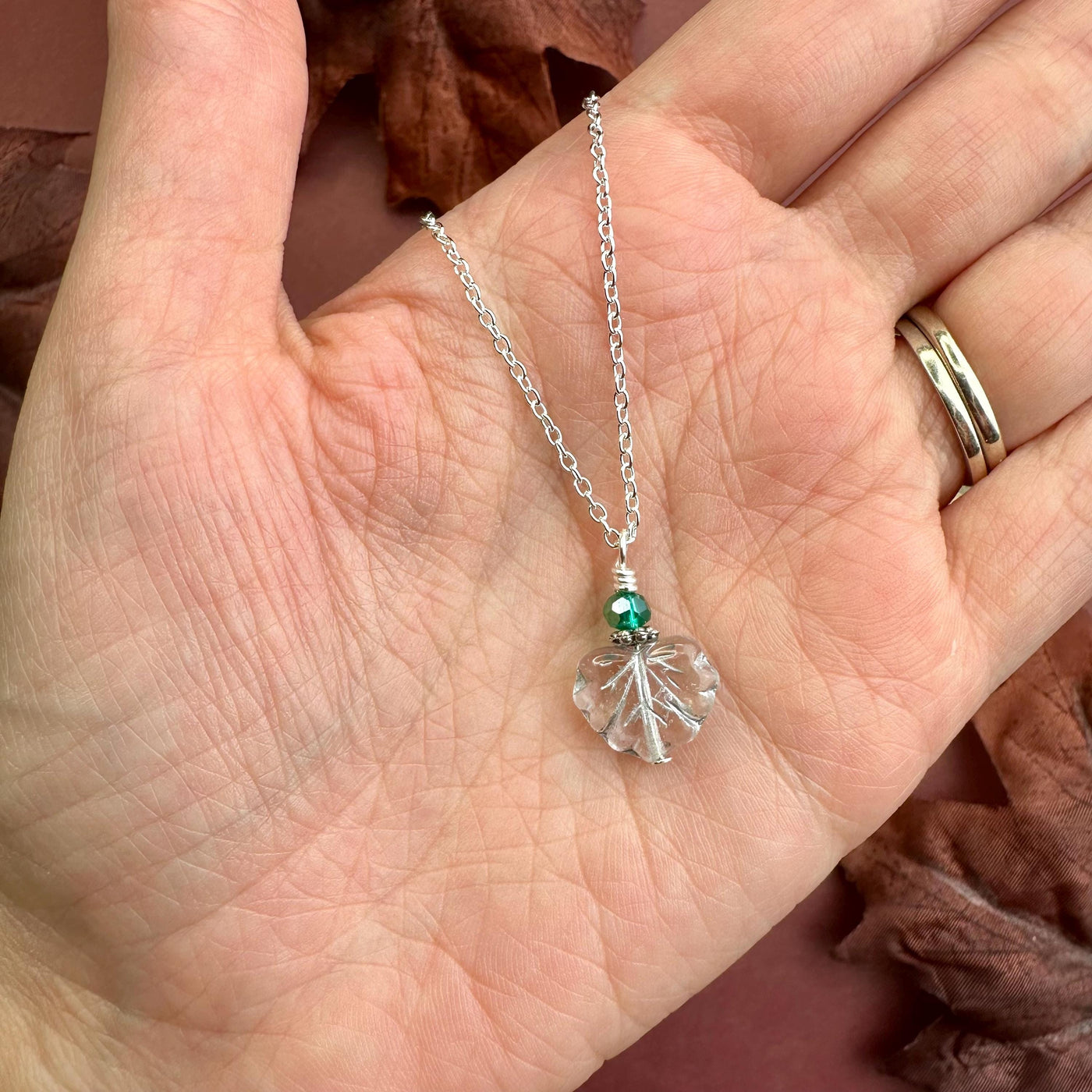 Dainty Enchanted Autumn Leaves Necklace