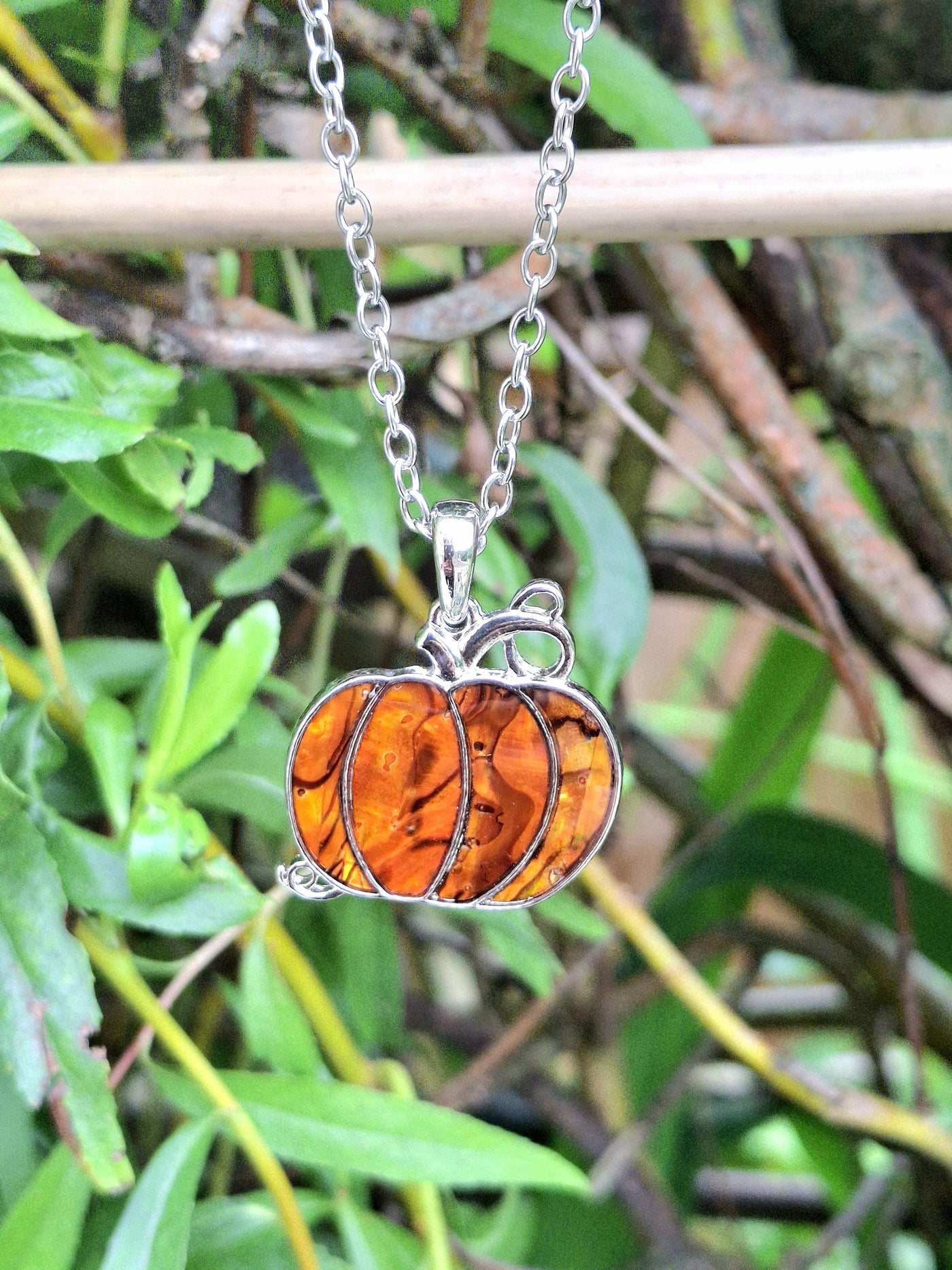 Abalone Shell Pumpkin Necklace