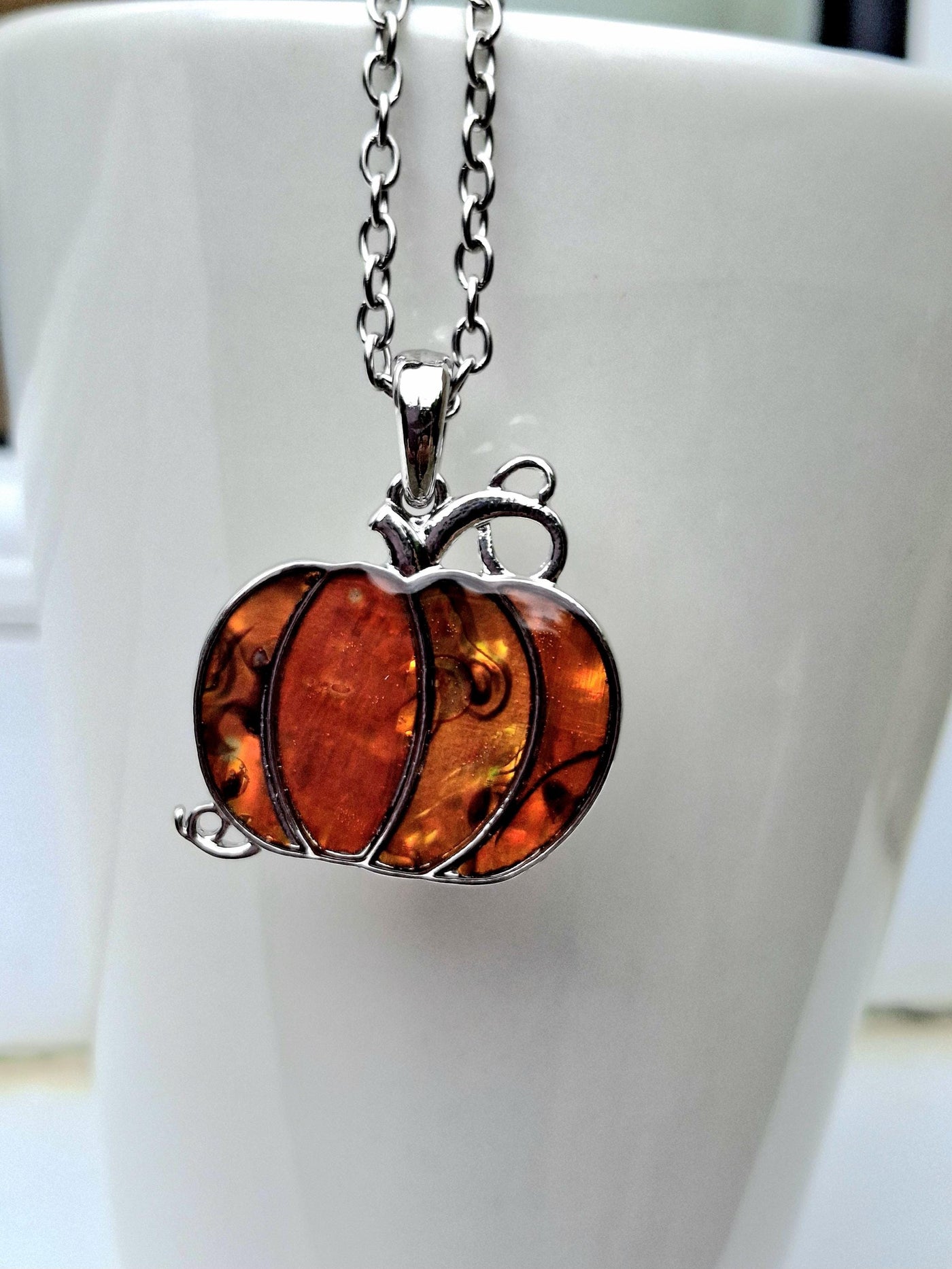 Abalone Shell Pumpkin Necklace