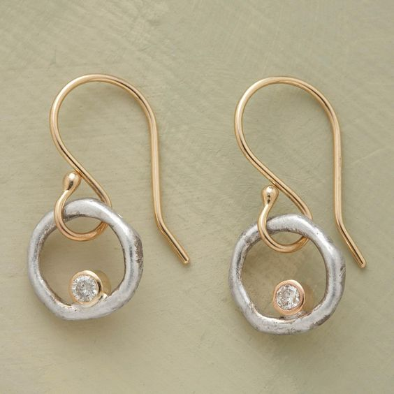 Timeless Elegance: Gold & Silver Zirconia Earrings