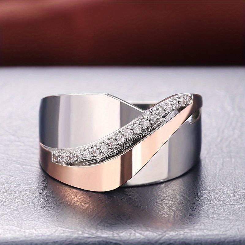 Timeless Rose Gold & Silver Zirconia Ring