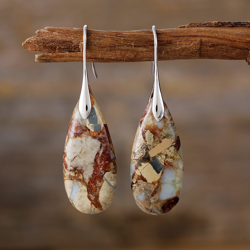 Vintage Oval Stone Earrings