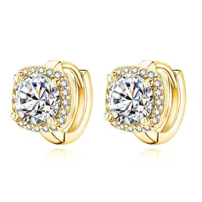 Nadine Square Earrings | White Gold